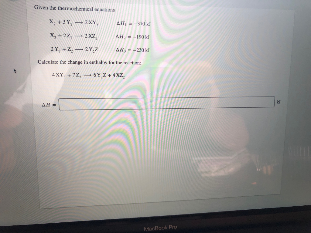 Solved Given The Thermochemical Equations AH 370 KJ X Chegg