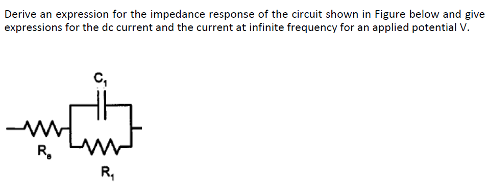 Solved Derive An Expression For The Impedance Response Of Chegg