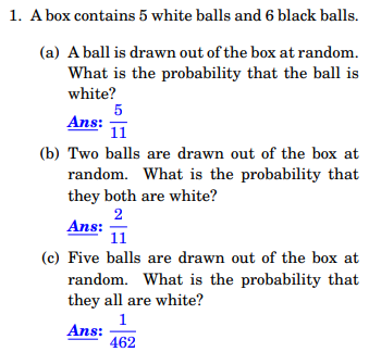 Solved A Box Contains 5 White Balls And 6 Black Balls A A Chegg