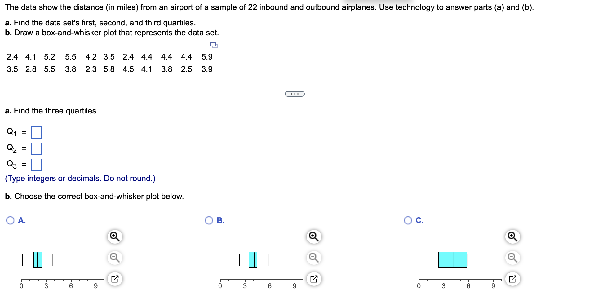 Solved The Data Show The Distance In Miles From An Airport Chegg