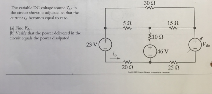 Solved The Variable Dc Voltage Source Vdc In The Chegg