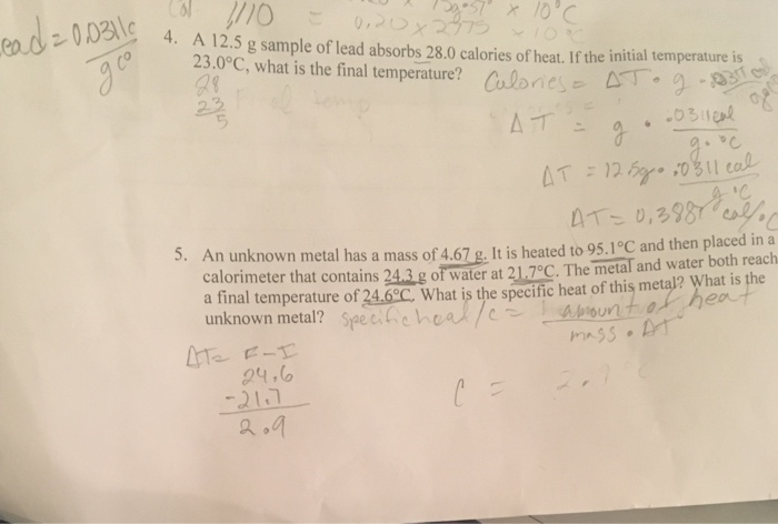 Solved An Unknown Metal Has A Mass Of G It Is Heated Chegg