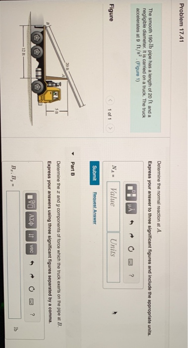 Solved Problem Determine The Normal Reaction At A Chegg