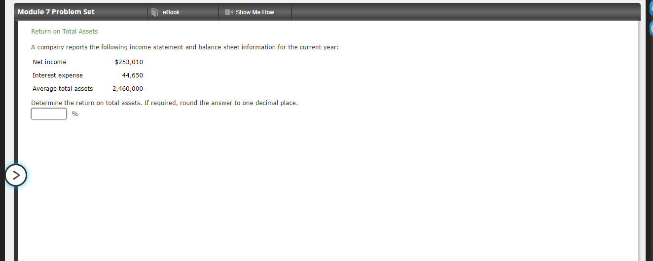 Solved Module Problem Set Ebook Show Me How Return On Chegg