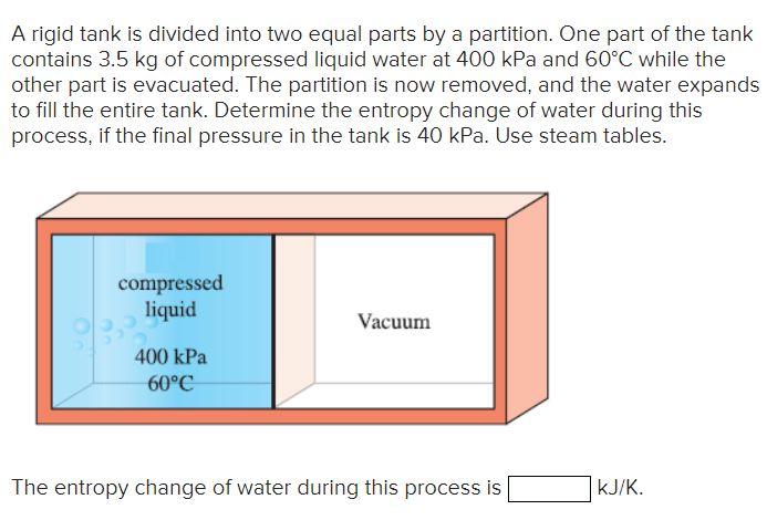 Solved A Rigid Tank Is Divided Into Two Equal Parts By A Chegg