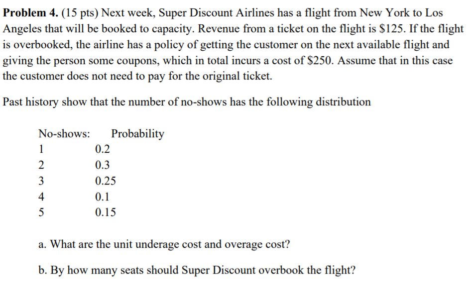 Solved Problem Pts Next Week Super Discount Chegg