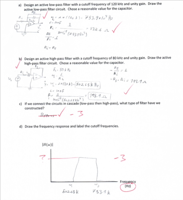 Solved Design An Active Low Pass Filter With A Cutoff Chegg