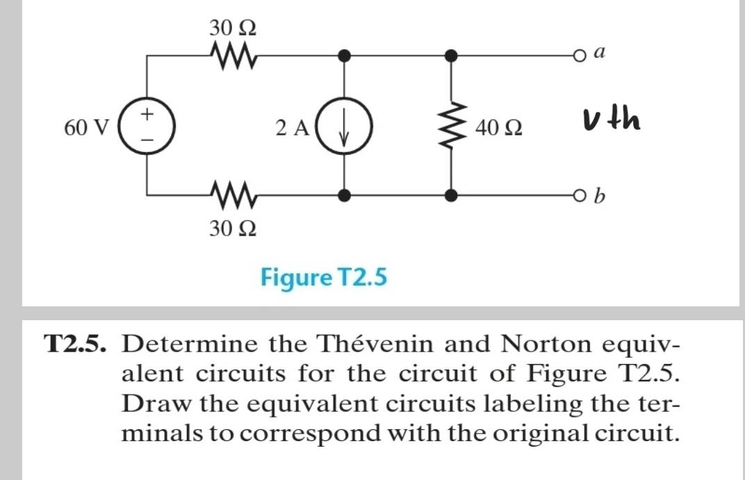 Solved Figure T Determine The Th Venin And Norton Chegg