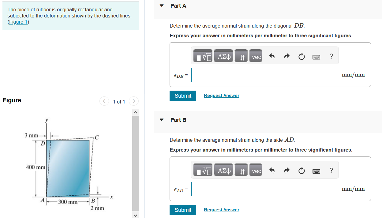 Solved The Piece Of Rubber Is Originally Rectangular And Chegg