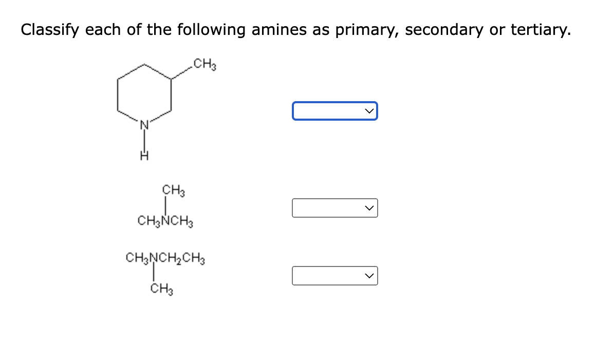 Solved Classify Each Of The Following Amines As Primary