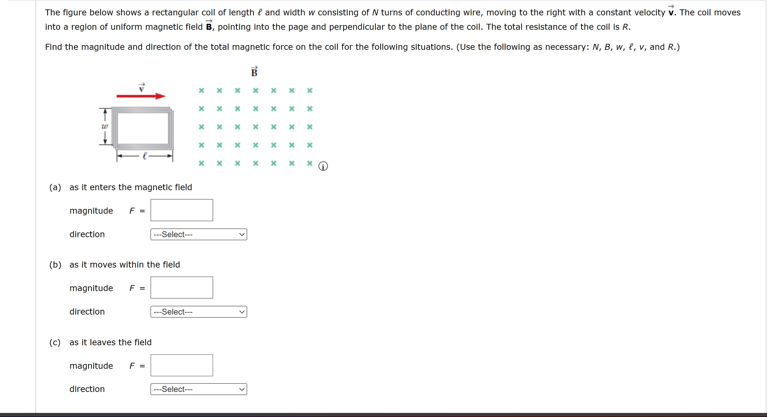 Solved The Figure Below Shows A Rectangular Coil Of Length Chegg