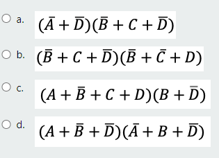 Solved For The Karnaugh Map Shown Choose The Minimal Chegg