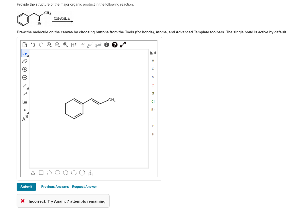 Solved Provide The Structure Of The Major Organic Product In Chegg