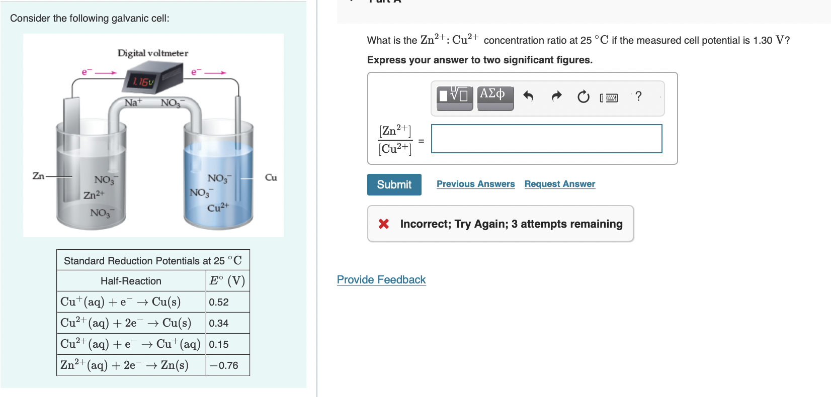 Solved Consider The Following Galvanic Cell What Is The Chegg