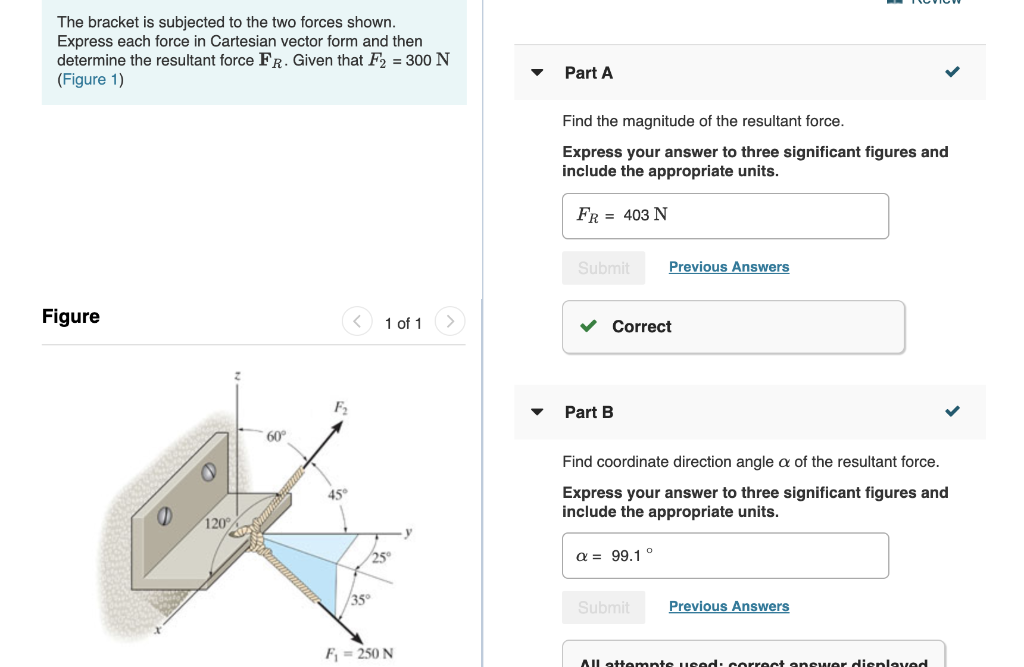 Solved The Bracket Is Subjected To The Two Forces Shown Chegg