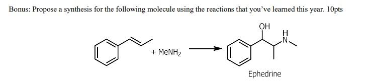 Solved Bonus Propose A Synthesis For The Following Molecule Chegg