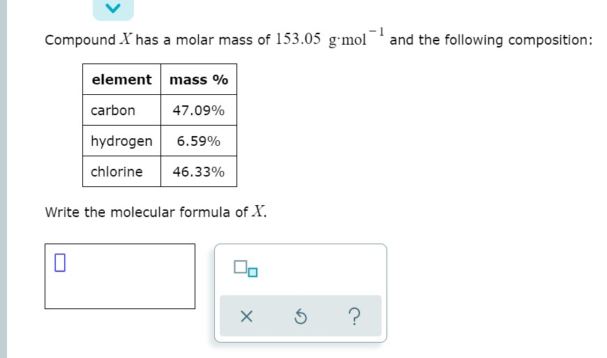 Solved Compound X Has A Molar Mass Of G Mol And The Chegg