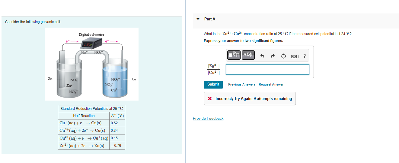 Solved Consider The Following Galvanic Cell Part A What Is Chegg