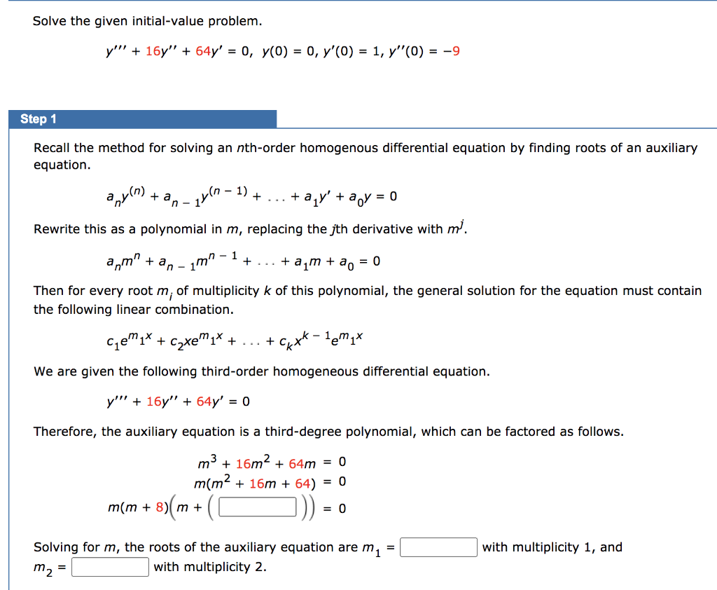 Solved Solve The Given Initial Value Problem Y 16y Chegg