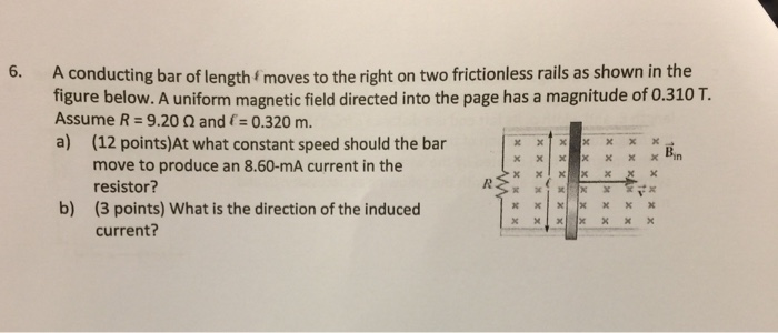 Solved A Conducting Bar Of Length F Moves To The Right On Chegg