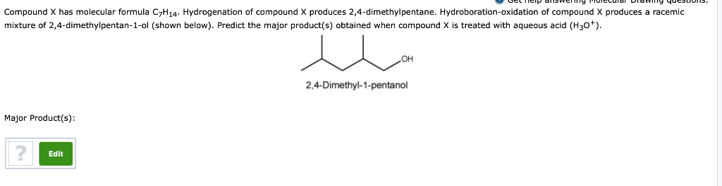 Solved Compound X Has Molecular Formula C H Hydrogenation Chegg