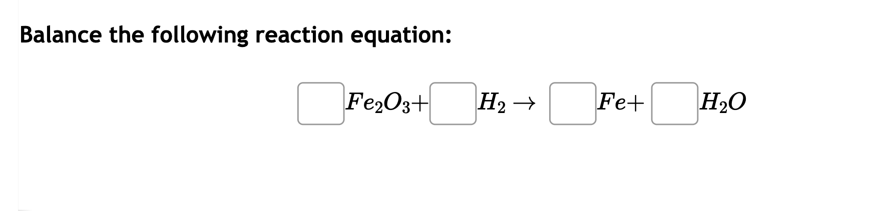 Solved Balance The Following Reaction Equation Chegg