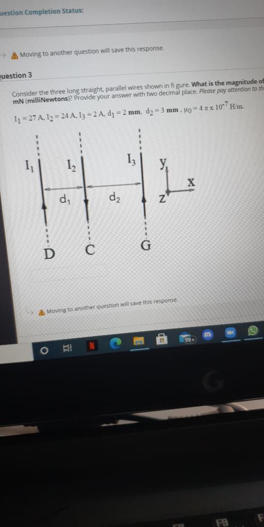 Solved Consider The Three Long Straight Parallel Wires Chegg