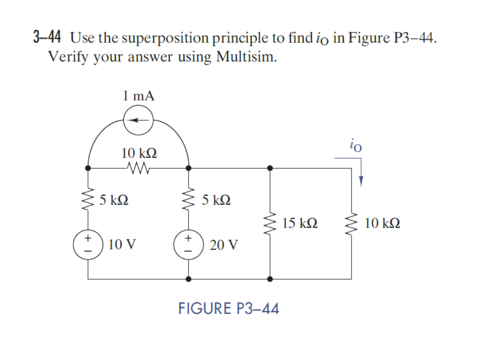 Solved Use The Superposition Principle To Find Io In Chegg