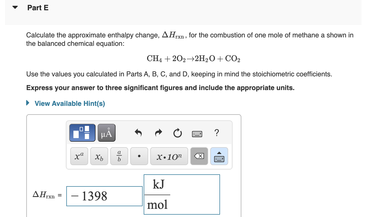 Solved Calculate The Approximate Enthalpy Change Hrxn For Chegg