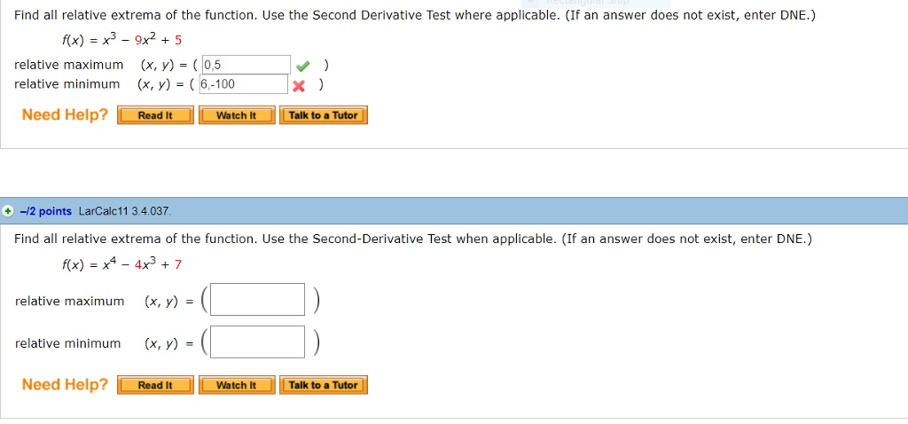 Solved Find All Relative Extrema Of The Function Use The Chegg