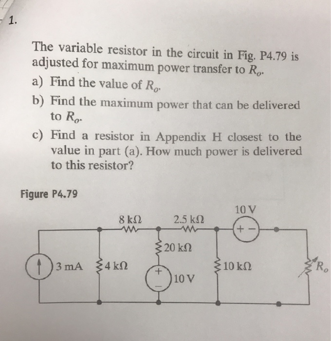 Solved The Variable Resistor In The Circuit In Fig P Chegg