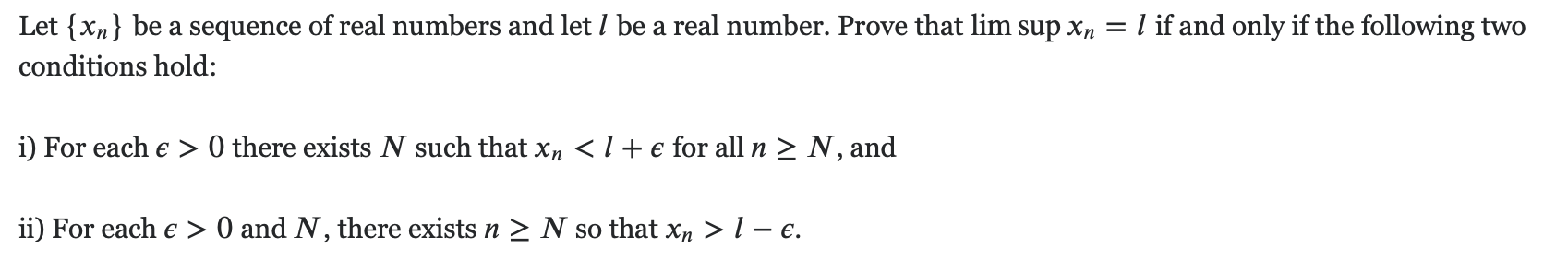 Solved Let Xn Be A Sequence Of Real Numbers And Let L Be A Chegg