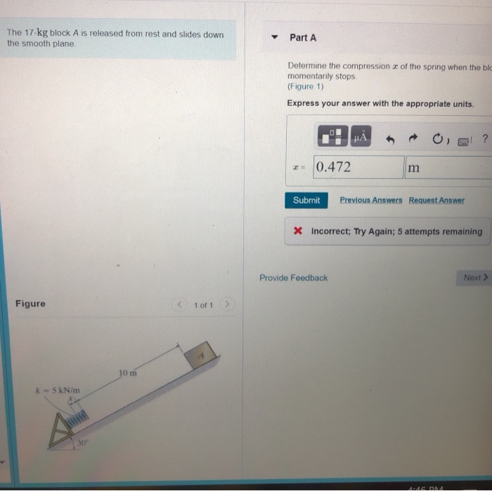 Solved The Kg Block A Is Released From Rest And Slides Chegg