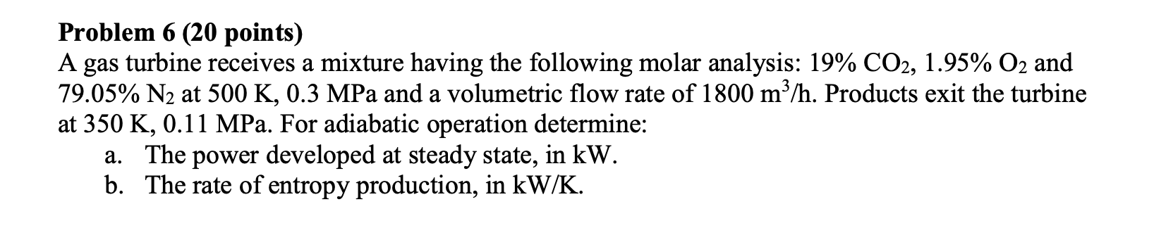 Solved Problem Points A Gas Turbine Receives A Chegg