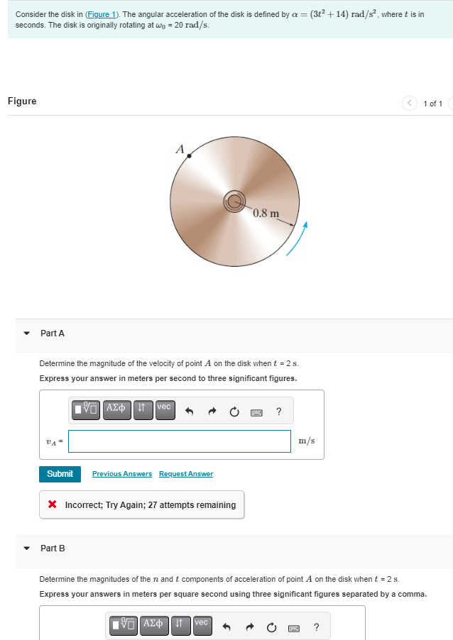 Solved Consider The Disk In The Angular Acceleration Of The Chegg