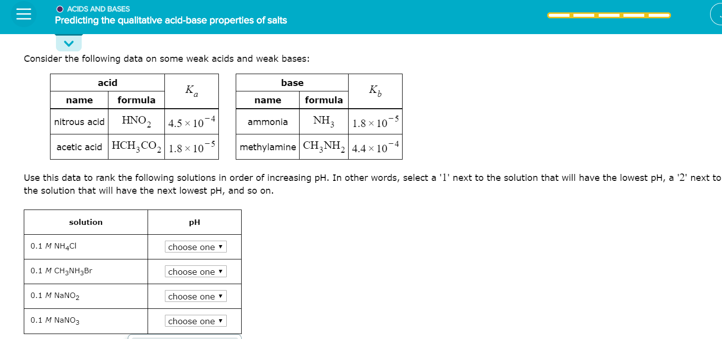 Solved O Acids And Bases Predicting The Qualitative Chegg