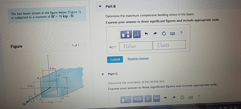 Solved The Box Beam Shown In The Figure Below Figure 1 Is Chegg