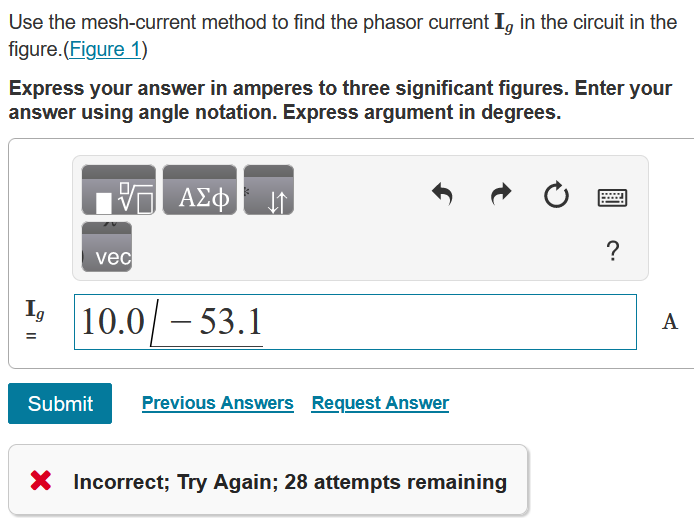 Solved Use The Mesh Current Method To Find The Phasor Chegg