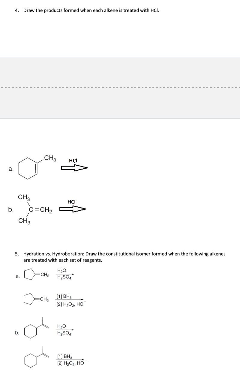 Solved Draw The Products Formed When Each Alkene Is