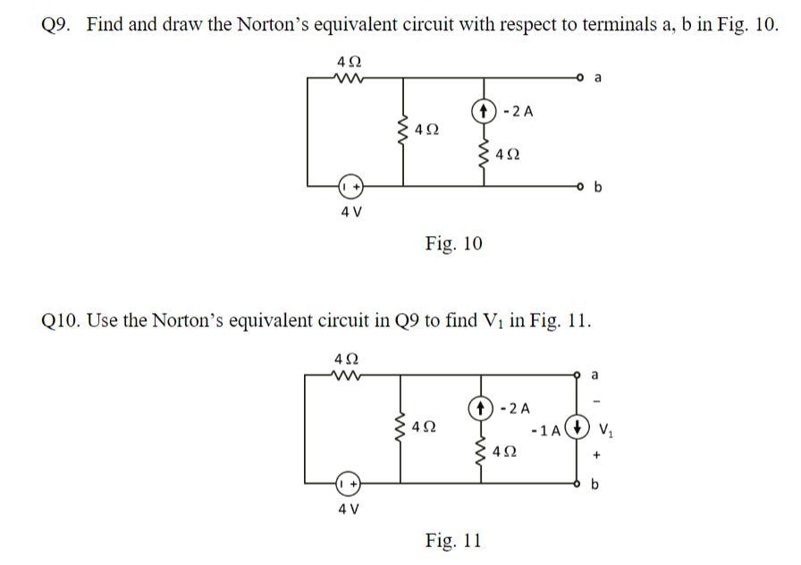 Solved Q9 Find And Draw The Norton S Equivalent Circuit Chegg