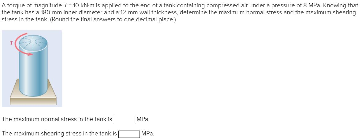 Solved A Torque Of Magnitude T Knm Is Applied To The End Chegg