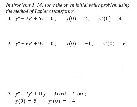 Solved In Problems 1 14 Solve The Given Initial Value Chegg