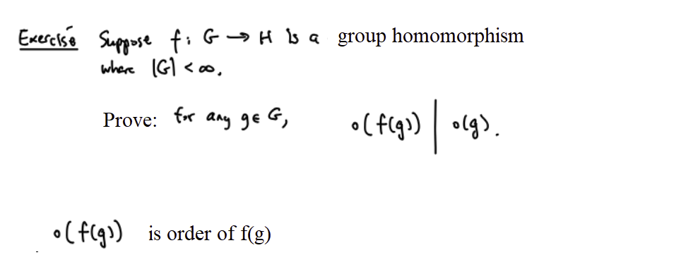 Solved Exesclse Suppose F GH Is A Group Homomorphism Where Chegg