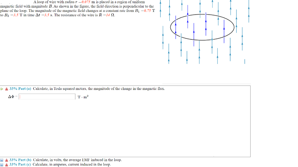 Solved A Loop Of Wire With Radius R M Is Placed In A Chegg