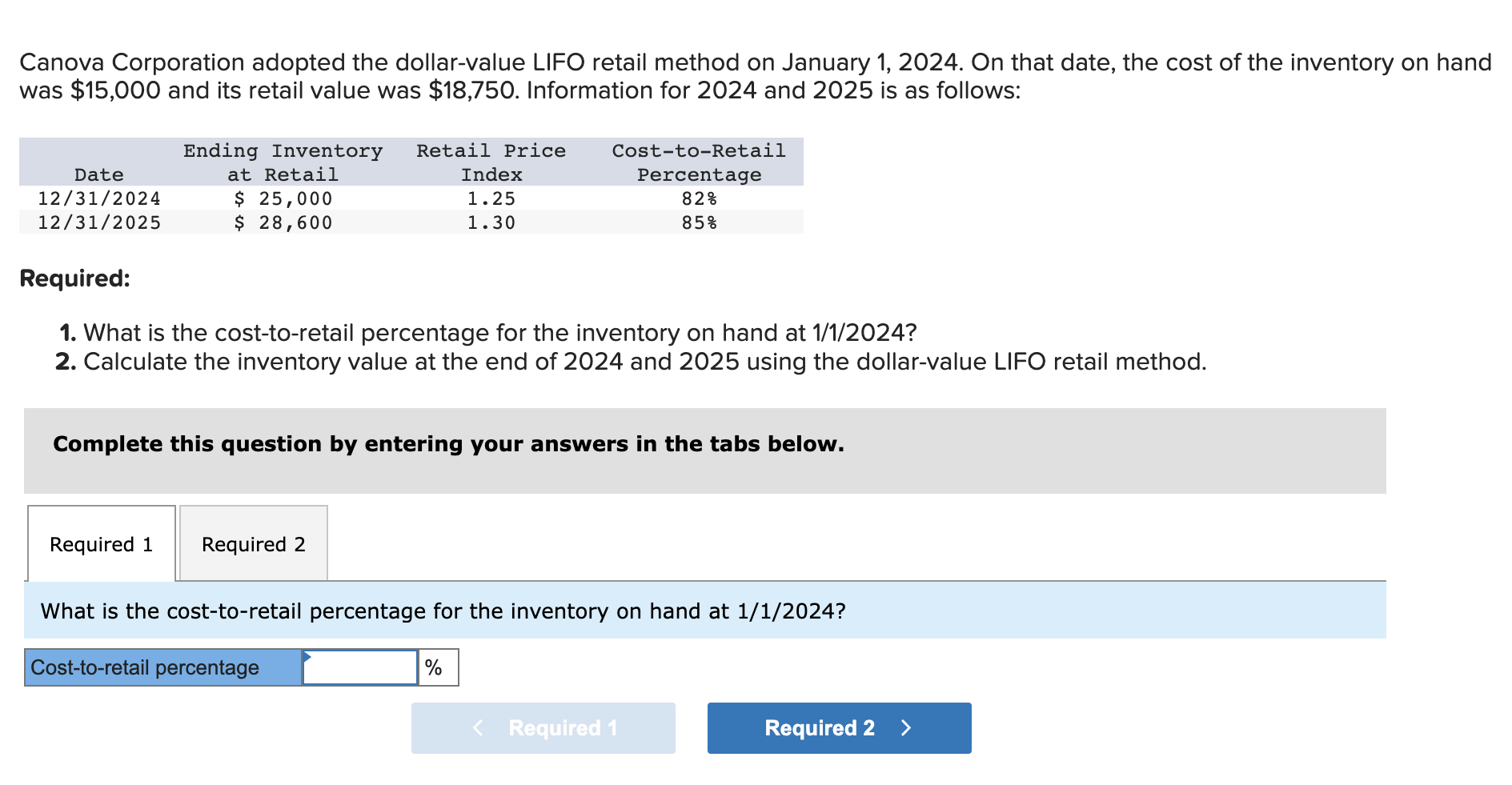 Solved Canova Corporation Adopted The Dollar Value Lifo Chegg