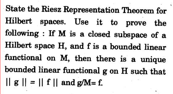 Solved State The Riesz Representation Theorem For Hilbert Chegg