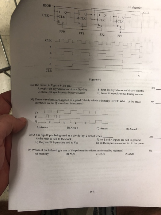 Solved High Decoder Clr Clk Clk Ffo Ffi Ff Ffs Clk Clr Chegg