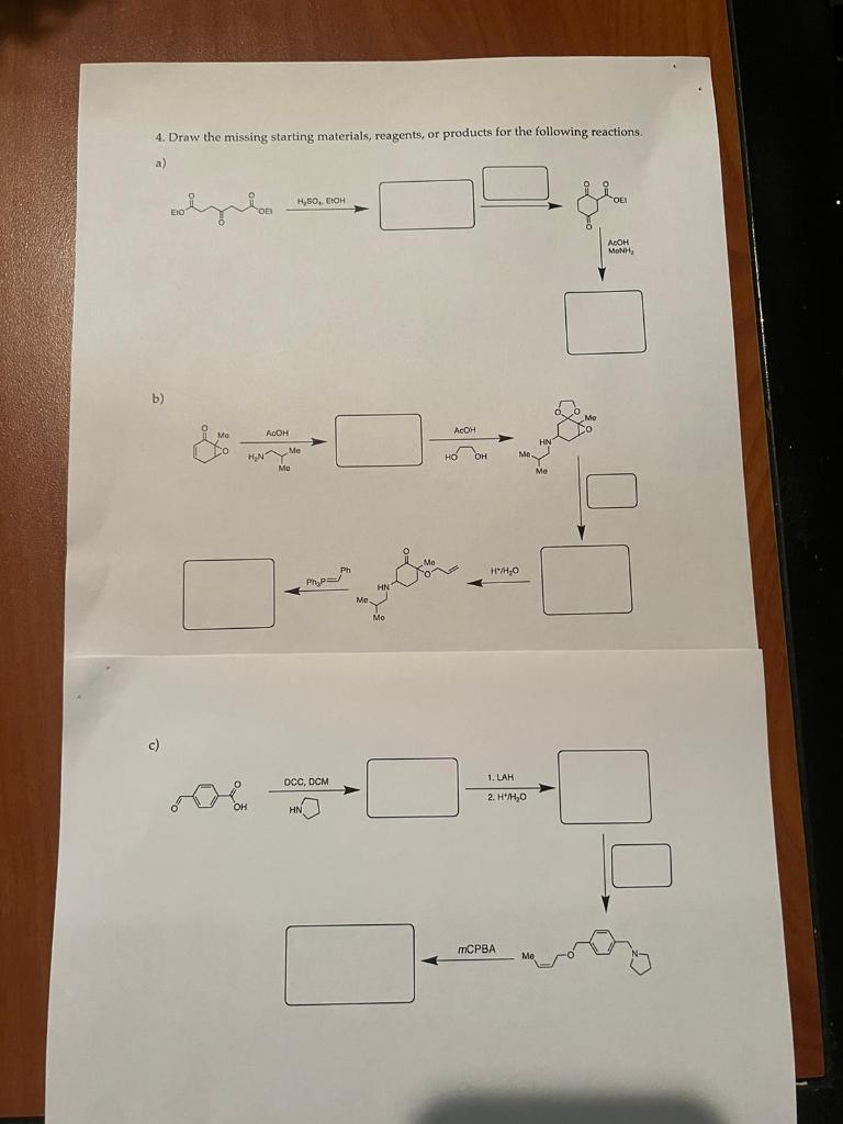 Solved Draw The Missing Starting Materials Reagents Or Chegg