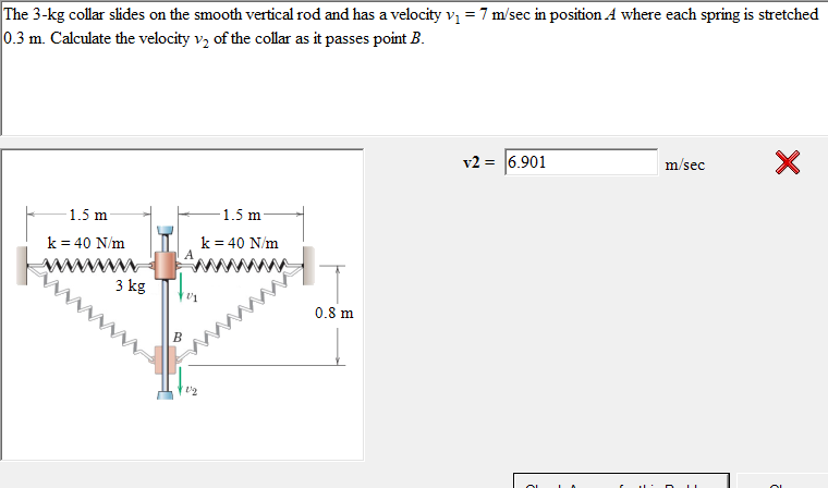 Solved The Kg Collar Slides On The Smooth Vertical Rod And Chegg