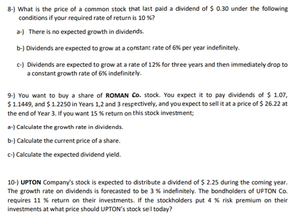 Solved COMMON STOCK VALUATION QUESTIONS 1 STAR Company S Chegg